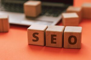 Graph showing a new website's search ranking quickly increasing, with digital marketing and SEO concepts